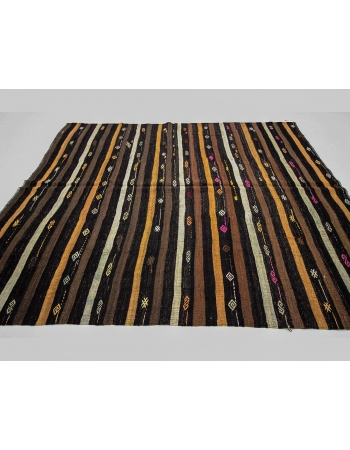 Striped Vintage Turkish Kilim Area Rug