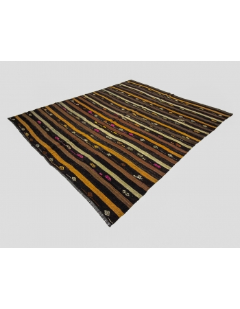 Striped Vintage Turkish Kilim Area Rug