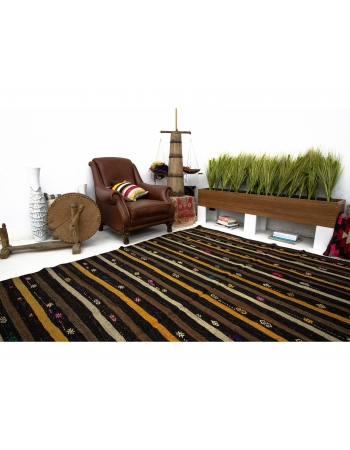 Striped Vintage Decorative Kilim Rug