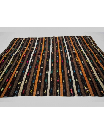 Vintage Striped Turkish Kilim Rug