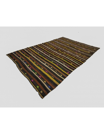 Striped Vintage Turkish Kilim Rug