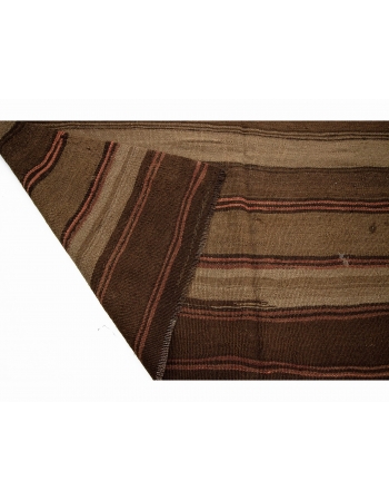 Brown Vintage Wool Kilim Rug
