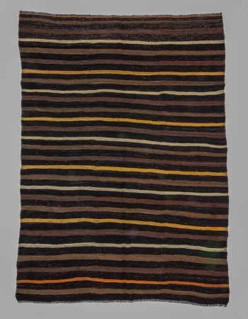 Vintage Striped Modern Turkish Kilim Rug