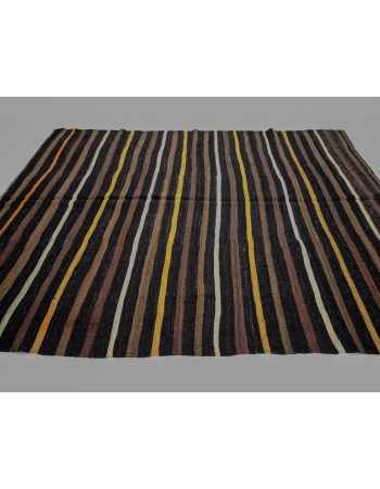 Vintage Striped Modern Turkish Kilim Rug