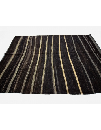 Striped Modern Vintage Goat Hair Kilim Rug