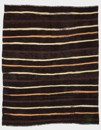 Vintage Striped Goat Hair Kilim Rug