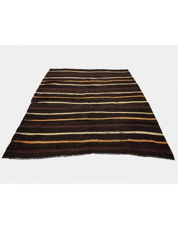 Vintage Striped Goat Hair Kilim Rug