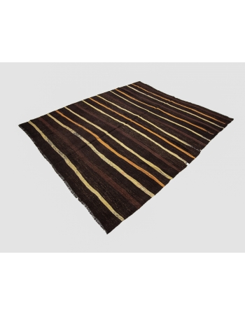 Vintage Striped Goat Hair Kilim Rug