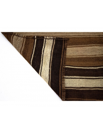 Brown Striped Vintage Natural Kilim Runner