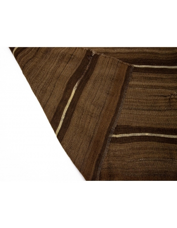 Vintage Brown Natural Wool Kilim Rug