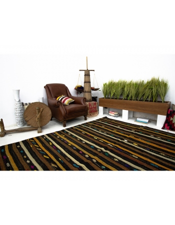 Striped Vintage Decorative Kilim Rug