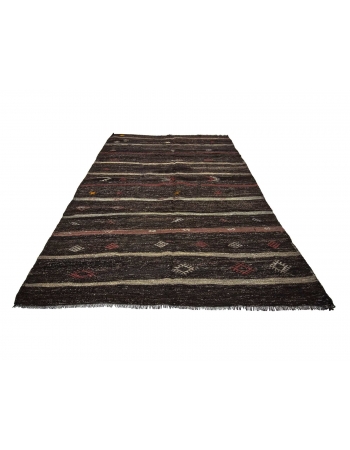 Vintage Modern Goat Hair Turkish Kilim Rug