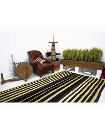 Vertical Striped Vintage Kilim Rug