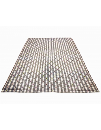 Modern Vintage Turkish Cotton Kilim Rug