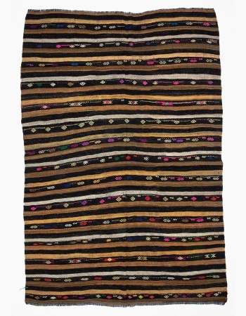 Large Vintage Striped Kilim Rug