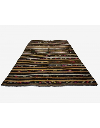 Large Vintage Striped Kilim Rug