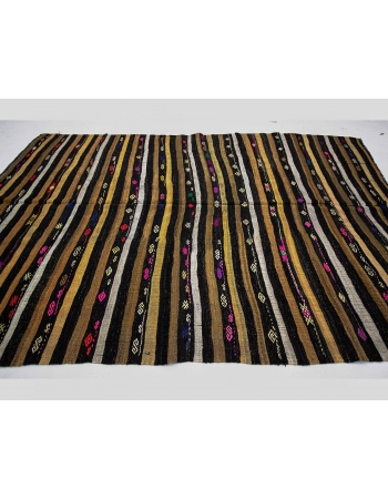 Large Vintage Striped Kilim Rug