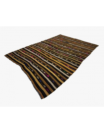 Large Vintage Striped Kilim Rug