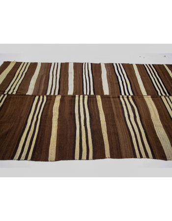 Ivory & Brown Vintage Wool Kilim Rug