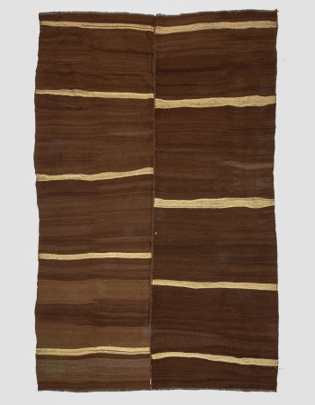 Natural Brown Vintage Turkish Wool Rug
