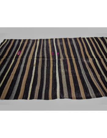 Striped Unique Vintage Kilim Rug