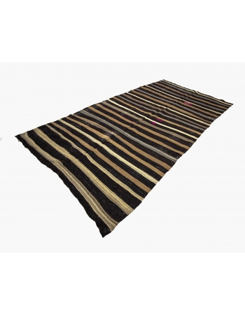 Striped Unique Vintage Kilim Rug