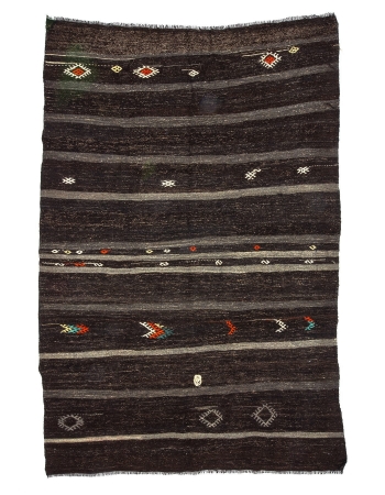 Vintage Striped Modern Kilim Rug