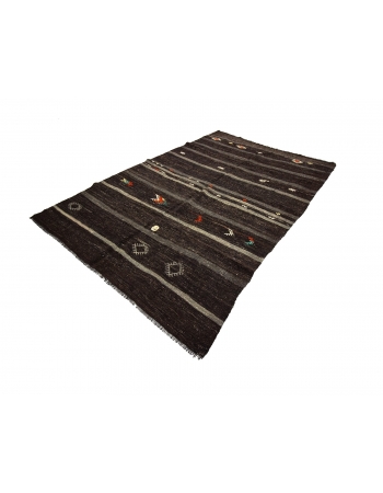 Vintage Striped Modern Kilim Rug