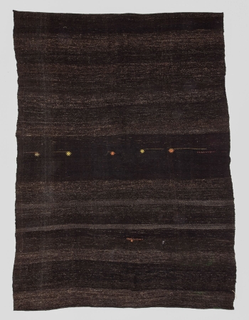 Modern Vintage Dark Brown Kilim Rug