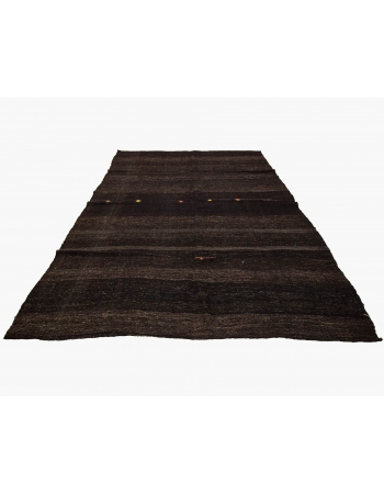 Modern Vintage Dark Brown Kilim Rug