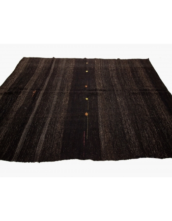 Modern Vintage Dark Brown Kilim Rug