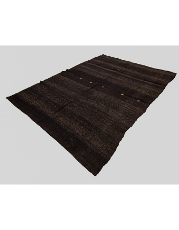 Modern Vintage Dark Brown Kilim Rug