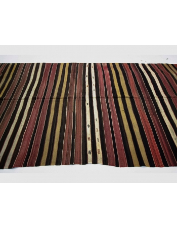 Striped Vintage Wool Turkish Kilim Rug