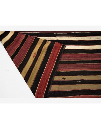 Striped Vintage Wool Turkish Kilim Rug