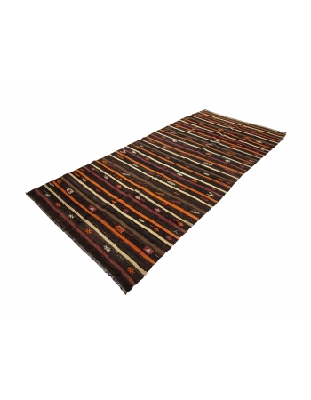 Striped Vintage Turkish Kilim Rug