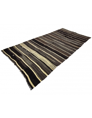 Gray & Brown Vintage Turkish Modern Kilim