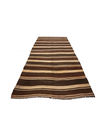 Striped One of a Kind Vintage Kilim Rug