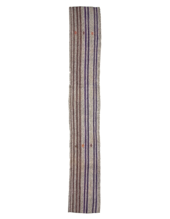 Vertical Striped Long Turkish kilim Runner Rug