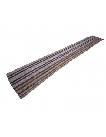 Vertical Striped Long Turkish kilim Runner Rug