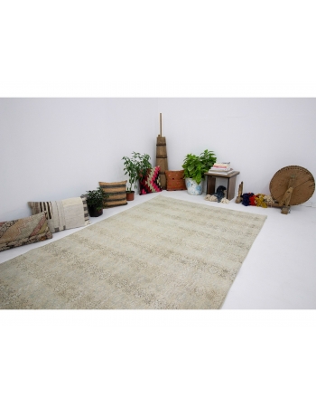 Vintage Washed Out Deco Turkish Rug - 5`3" x 8`6"