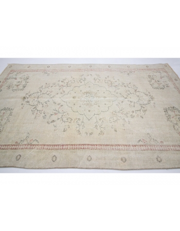 Washed Out Vintage Faded Oushak Rug - 5`11" x 9`10"