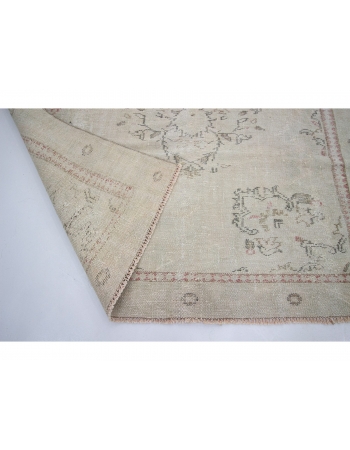 Washed Out Vintage Faded Oushak Rug - 5`11" x 9`10"