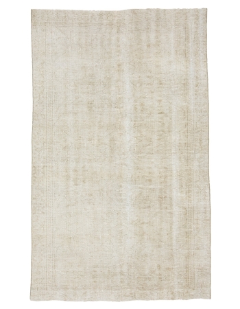 Washed Out Vintage Faded Turkish Oushak Rug - 4`11" x 8`0"