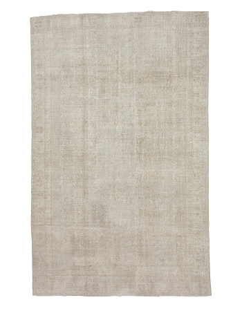 Distressed Washed Out Vintage Carpet - 6`9" x 10`9"