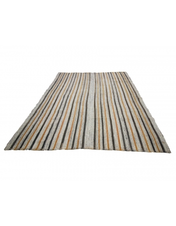 Striped Modern Vintage Kilim Rug - 6`11" x 8`10"