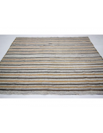 Striped Modern Vintage Kilim Rug - 6`11" x 8`10"