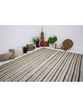 Striped Modern Vintage Kilim Rug - 6`11" x 8`10"