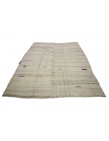 Vintage Handwoven Modern Kilim Rug - 6`11" x 8`4"