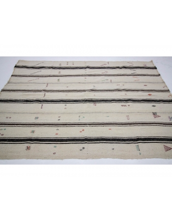 Modern Vintage Turkish Kilim Rug - 5`4" x 7`9"