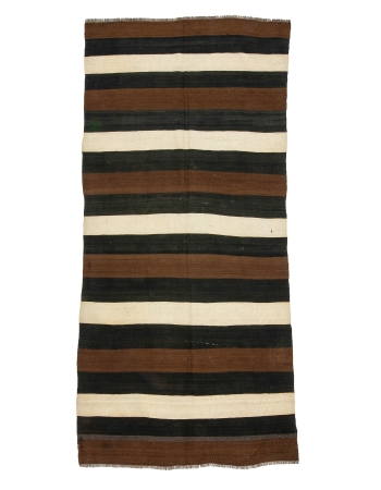 Striped Modern Vintage Natural Kilim - 4`8" x 10`0"